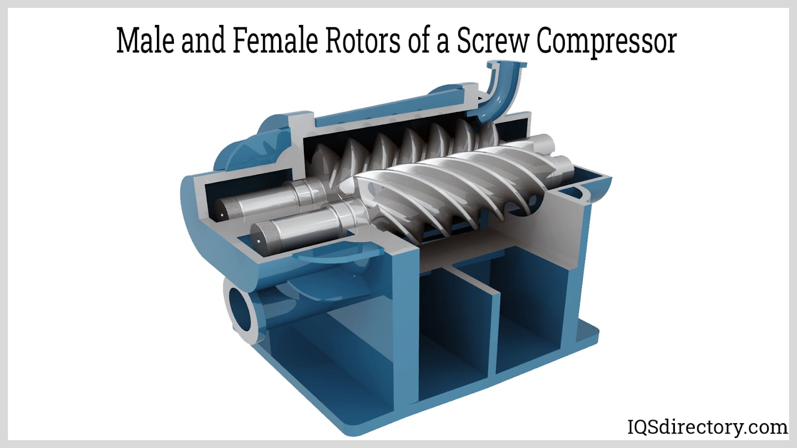 Male and Female Rotors of a Screw Compressor